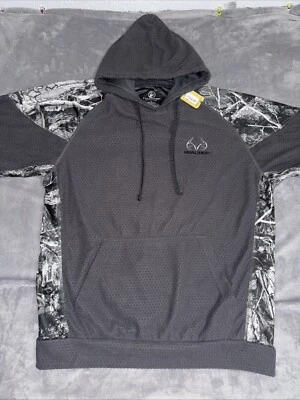 Pullover Realtree Poli Rejilla Polar Logo Sudadera con Capucha Camuflaje Carbón Visión Nocturna Talla L Foto 1 de 4