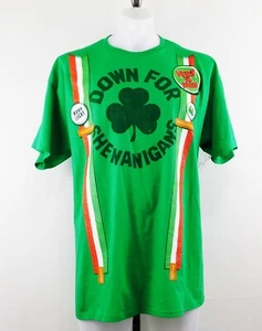 St Patrick's Day Men's Shirt, Size XL, Green, 100% Cotton - Picture 1 of 3