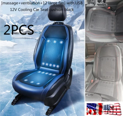 2*Summer Cool Massage Cushion Fan Ventilation Cushion Sheet Car Seat Cooling 12V - Image 1 of 4
