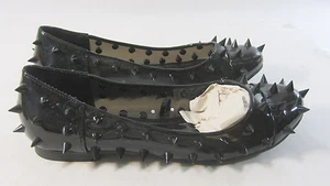 new Black Spike Loafers ROUND TOE Sexy Ballet Flats SHOES WOMEN Size 5.5 - Picture 1 of 4