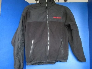 NAUTICA~Giacca in pile nero con zip intera~Ragazzi Medium 10-12 - Foto 1 di 3