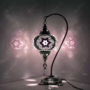 Mesa de mosaico de vidrio estilo turco marroquí lámpara de noche Tiffany luz globo grande - Imagen 1 de 9