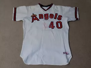 Camiseta deportiva usada de los California Angels de Frank Tanana Luis Sánchez - Imagen 1 de 5