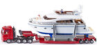 SIKU - MAN 8x4 truck and 3-axle trailer with 1 yacht and characters - 1/87 - ...