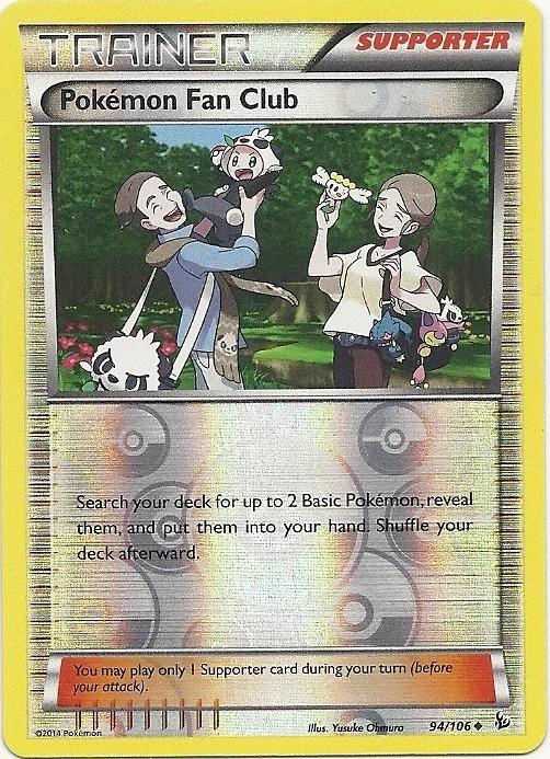 4x POKEMON FAN CLUB 94/106 - REV HOLO -XY FLASHFIRE Pokemon Cards NM/MINT - Image 1 of 1