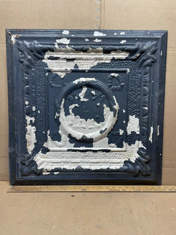 1pc 23" x 23" Full Piece Antique Ceiling Tin Vintage Reclaimed Salvage Art Craft Cover