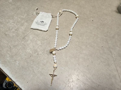 West Coast Catholic Rosary Beads White / Gold Tone - Never used! - Image 1 of 4