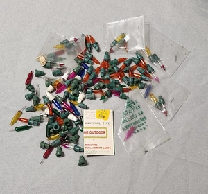 Vtg Mini Miniature Replacement Christmas Light Multicolor Bulbs Parts 83 Bulbs - Picture 1 of 16