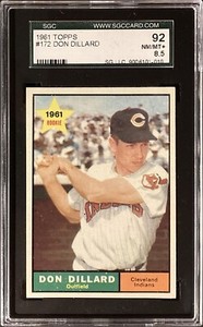 1961 Topps #172 Don Dillard SGC 92 NM/MT+ 8.5