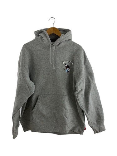 Felpa Supreme con cappuccio L cotone grigio usata