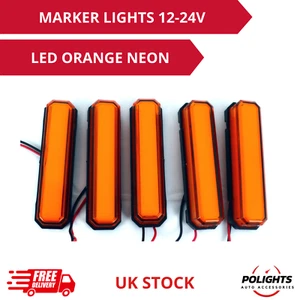 LUCES MARCADORAS 12-24 5X LED NARANJA POSICIÓN NEÓN PARA CAMIÓN, COCHE, FURGONETA, CAMIÓN, AUTOBÚS - Imagen 1 de 5