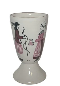 Vintage Quimper Locronan Keramik Becher französische Bauern handbemalt von D. Villard - Bild 1 von 17
