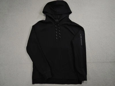 John Varvatos EE. UU. Sudadera con Capucha Para Hombres Mediana Negra Pullover Cremallera Bolsillo Diseñador Foto 1 de 4
