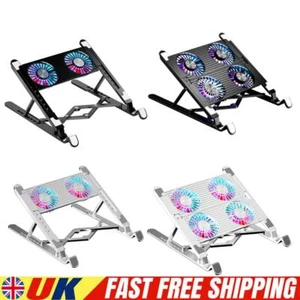 Laptop Cooling Fan with 2/4 Fans Foldable RGB 7 Height for 11-17.3 Inch Notebook - Afbeelding 1 van 18