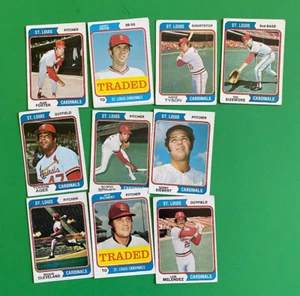 St. Louis Cardinals 1974 Topps 10 tarjetas diferentes con intercambiado - Imagen 1 de 1