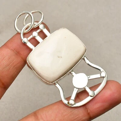 Ciondolo gioiello fatto a mano in argento sterling 925 con pietra preziosa op... - Immagine 1 di 4