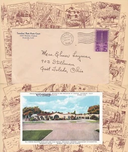 TRAVELERS' REST AUTO COURT, & POSTCARD, RIVERSIDE, CALIF., CONTENTS 1939 - Picture 1 of 4