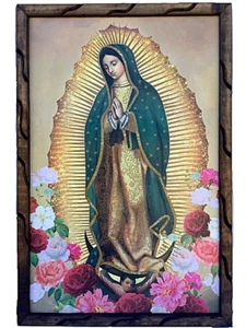 Virgen De Guadalupe Imagen Cuadro Rustico 36"x24" , New - Picture 1 of 2