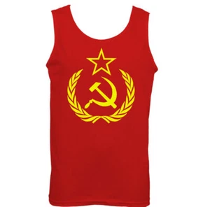 Hammer & Sickle Mens Russian Communism Vest Logo Russia USSR Soviet Union - Picture 1 of 2