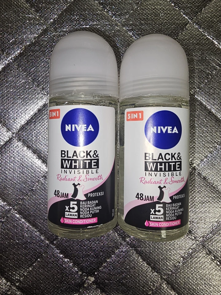 Nivea Black & White Invisible Original Roll-on Radiant & Smooth48H Lot Of 2 - Image 1 of 1