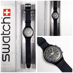 Swatch Chrono Nuovo NOS Black Friday SCB100 1990 Vintage Orologio da polso Crono - Foto 1 di 11
