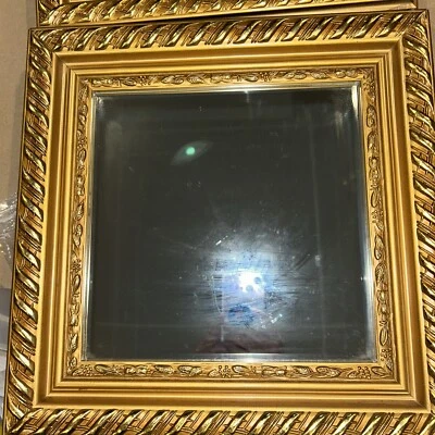 MCM Wall Framed Mirrors Set Of 2 Trimmed In Beautiful Decorated Gold Frames - Image 1 of 3