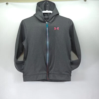 Under Armour Hoodie Girls Y XL Full Zip Script Spellout Logo Kidcore Barbiecore - Image 1 of 4
