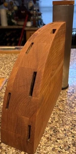 Arte Legno Walnut Grand Prix Sculptural Knife Block Kitchen Display OOAK Italy - Picture 1 of 18