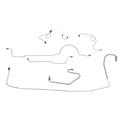 Kit completo de linha de freio a tambor manual Dodge Challenger 1970 tubos de aço inoxidável - Imagem 1 de 4