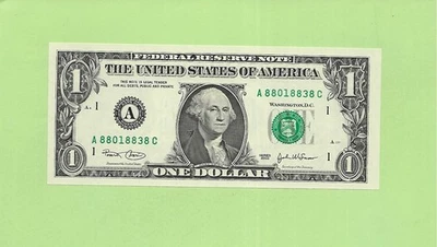 2003 ..UNCIRC $1  A 8801 8838 C  .... 2003  $1  A-C       POKER NOTE  5-8's - Image 1 of 2