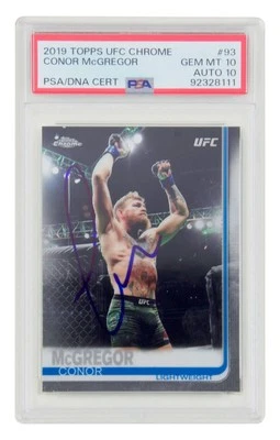 Conor McGregor Signed 2019 Topps UFC Chrome #93 – PSA 10 Autograph 10 - Image 1 of 2