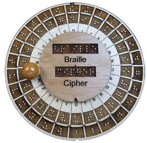 Braille Cipher Wheel | Encryption Device for the Blind - Picture 1 of 5