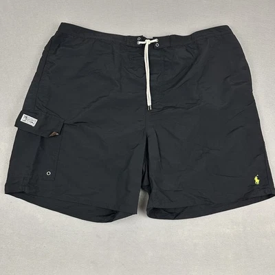 Polo Ralph Lauren Shorts Men 5X Big Black Swim Trunks Cargo Drawstring Pony 5XB - Image 1 of 4