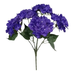 Lg Purple Hydrangea 19" Bush Silk Flower General Home Decor Wedding #2267 - Picture 1 of 4
