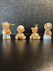 Vintage 4 Figurine Orso Homco Ringraziamento Autunno Raccolta Famiglia #5312 - Foto 1 di 13