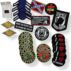 MILITARY PATCH LOT ARMY Marine Veteran Soldier Bundle - Picture 1 of 9