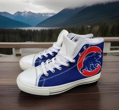 🔥 Chicago Cubs 鞋 男式 棒球运动鞋 MLB 运动鞋 小熊 Hightops 尺码 6 — 第 1/4 张图片