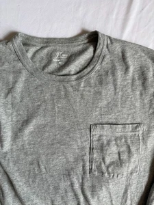 J. Crew Garment Dyed Slub Cotton L/S Tee Shirt medium GREY $48 - Imagen 1 de 3