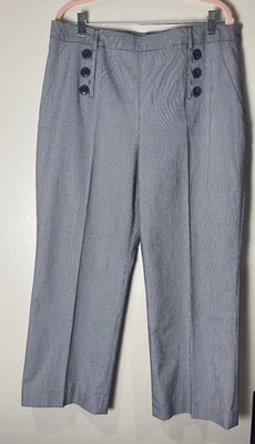 Pantalón al Tobillo Pendleton Pierna Ancha Azul Marino Blanco Náutico Estilo Marinero Talla 16 Costero Foto 1 de 4