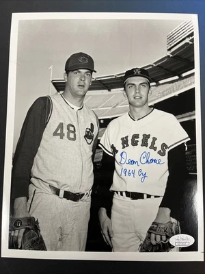DEAN CHANCE AUTOGRAPH 8X10 PHOTO COA AUTO LOS ANGELES ANGEL CY YOUNG INSCRIPTION - Image 1 of 4