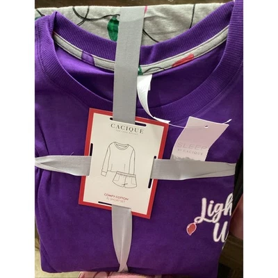 Cacique Comfy Cotton Pj Short Set Size 14/16 Lighten Up - Image 1 of 4