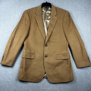 Jos. A. Bank Blazer Mens 40 Long Camel 100% Cashmere Two Button Sport Coat Lined - Picture 1 of 13