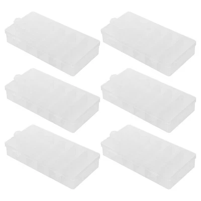  6pcs Plastic Storage Containers: Stackable Transparent Boxes with Lids - 18 - Image 1 of 4