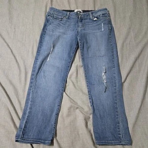 Paige Jeans Womens 28 Blue Made In USA Worn In Destressing Donovan Medium Wash - Picture 1 of 10
