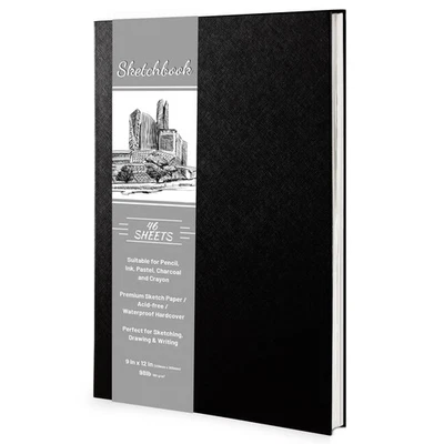 Hardcover Sketch Book 9" x 12", Sketchbook Drawing Pads, 160GSM Thick Smooth ... - Image 1 of 4