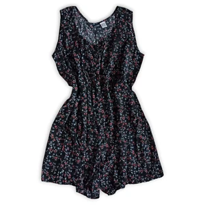 Vintage 90er Honors Plus Size Strampler schwarz Blumen ärmellos Gr. 38/24 W Landhaus - Bild 1 von 9