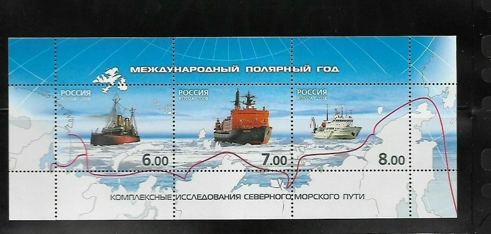  RUSIA 2008 SC 7081 AÑO INTER POLAR, ENVÍO HOJA RECUERDO MNH  Foto 1 de 1