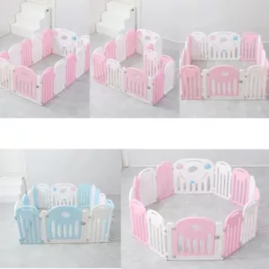 12+2 Paneele Laufgitter Baby Laufstall Faltbar Absperrgitter Krabbelgitter 128cm - Bild 1 von 20