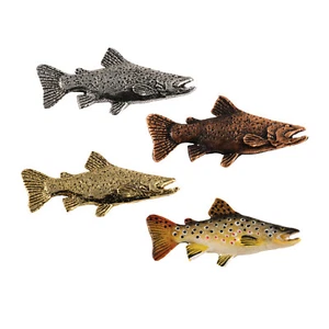 Trucha marrón, alfiler de pescado realista, estaño, solapa F008 2 1/4", imán, regalo de pesca - Imagen 1 de 62