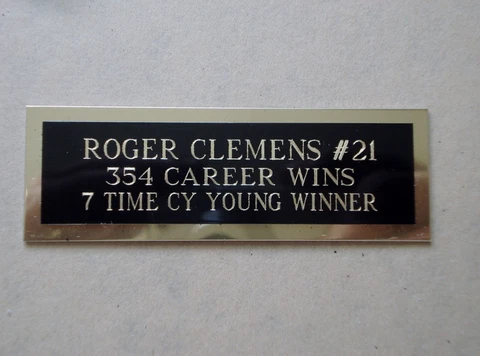 Roger Clemens Nameplate For A Signed Baseball Ball Cube Or Card Plaque 1" X 3" Cover